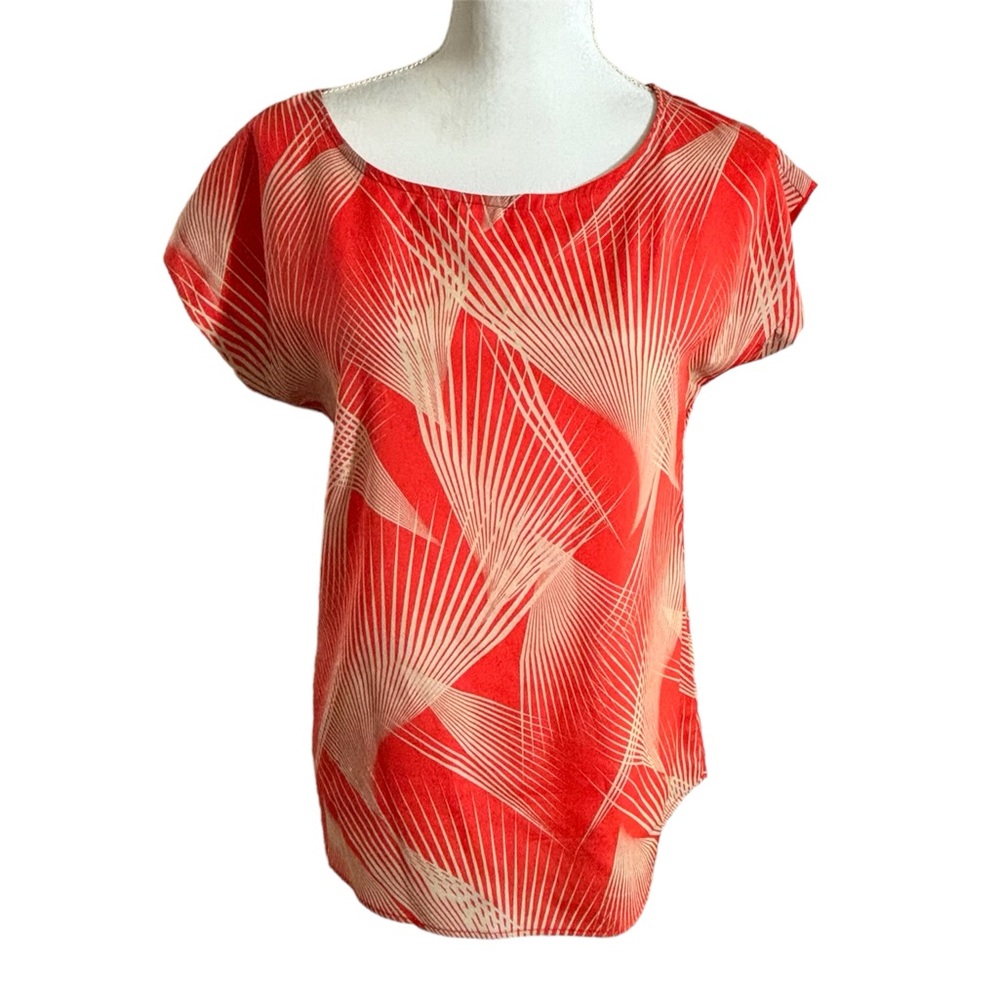 Francesca’s Paisley & Ivy Abstract Geometric Print Red Sleeveless Top Size Small